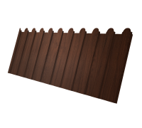 Профнастил С8A фигурный 0,45 Print Elite Choco Wood TwinColor